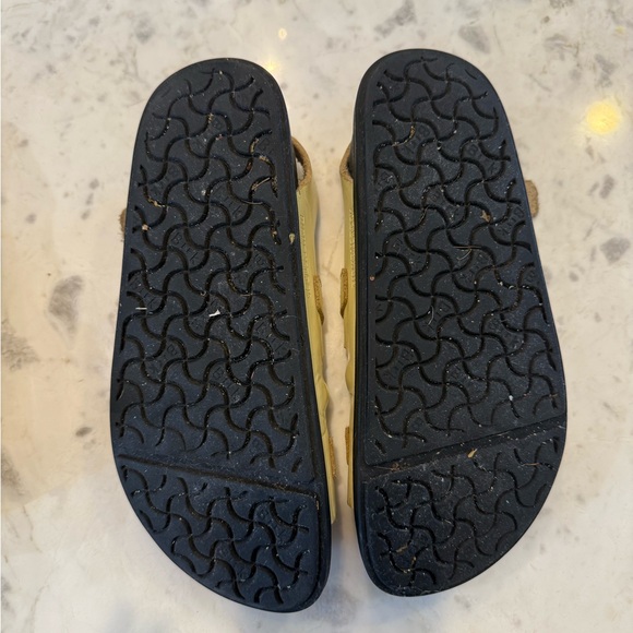 Women’s Birkenstocks Cream and Black Sandals - Picture 2 of 2